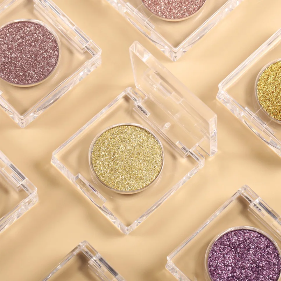 Sombra óptica camaleão de alto brilho diamante marca própria maquiagem vegana atacado logotipo personalizado paleta de glitter