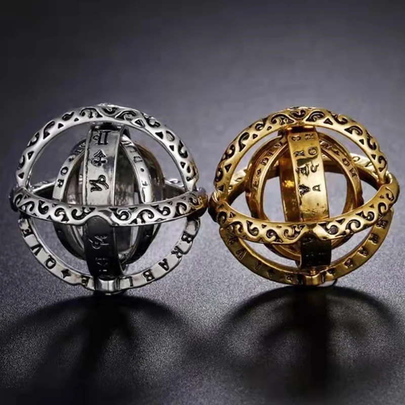 Vintage Astronomical Ball Ring Rotating Cosmic Finger Ring for Women Men Trendy Creative Fashion Charm Jewelry Gift