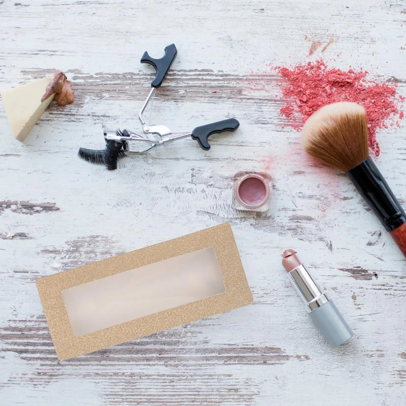 24-teilige Aufbewahrungsbox für künstliche Wimpern, leerer Organizer, Tablett, golden, für falsche Reisen