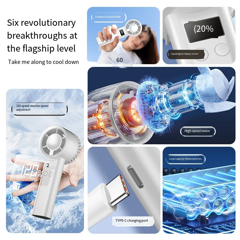 Handheld mini fan, powerful 400mAh wind speed, convenient USB charging, suitable for travel, outdoor activities, and summer