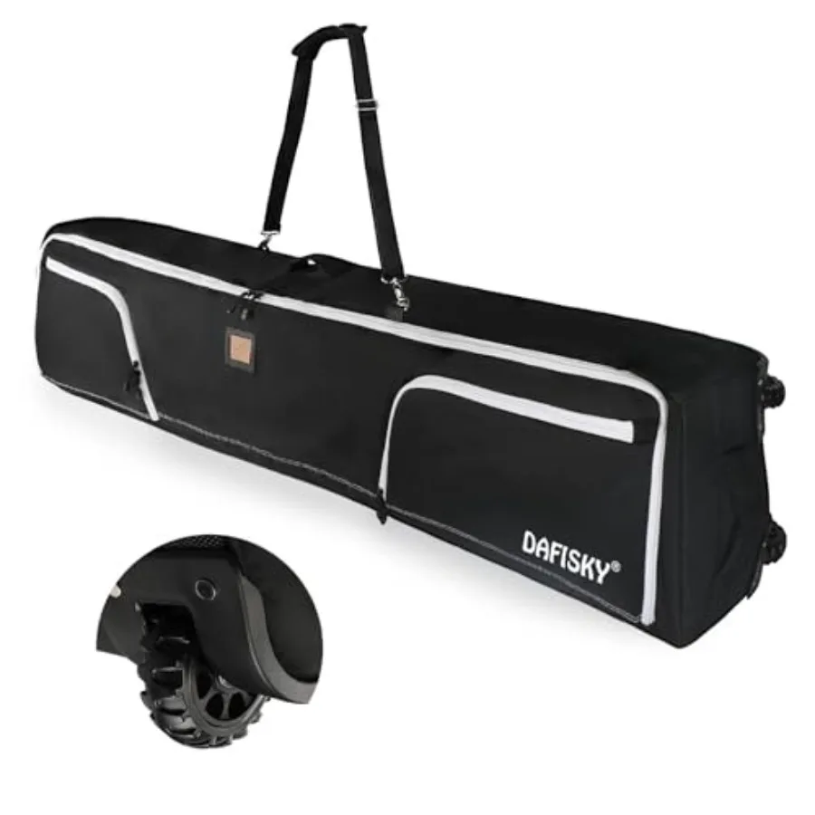 

Ski Bags for Air Travel - Ski Bag with Wheels Fit Single Snowboard or Double Skis up to 175 or 190 cm All-Round Padded Protecti