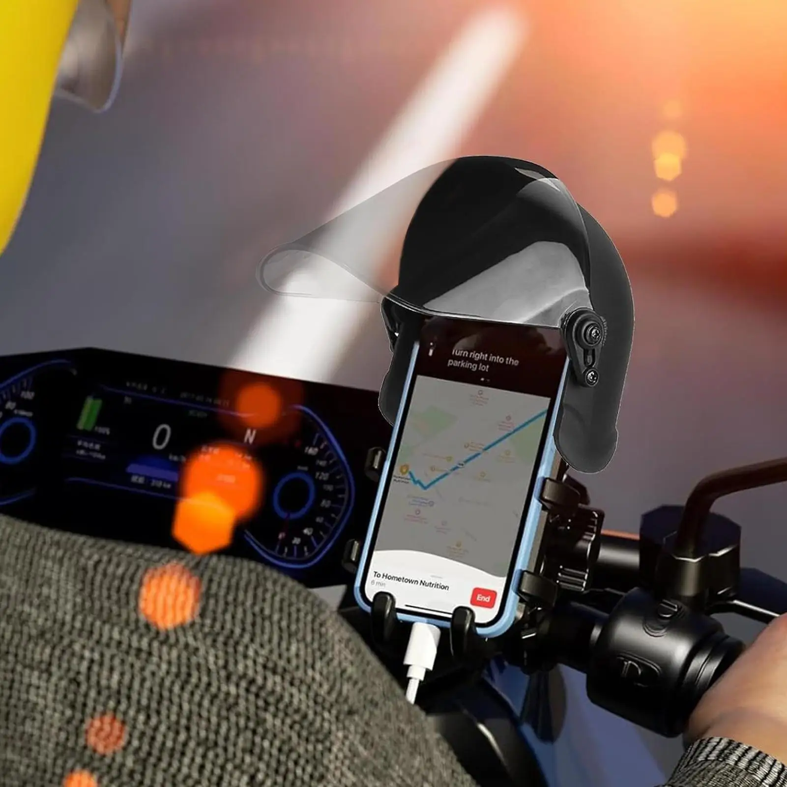 

Motorcycle Phone Rain Cover Phone Shade From Sun Rainproof Extended Waterproof Visor For Deliveryman Cycling Lover Navigation