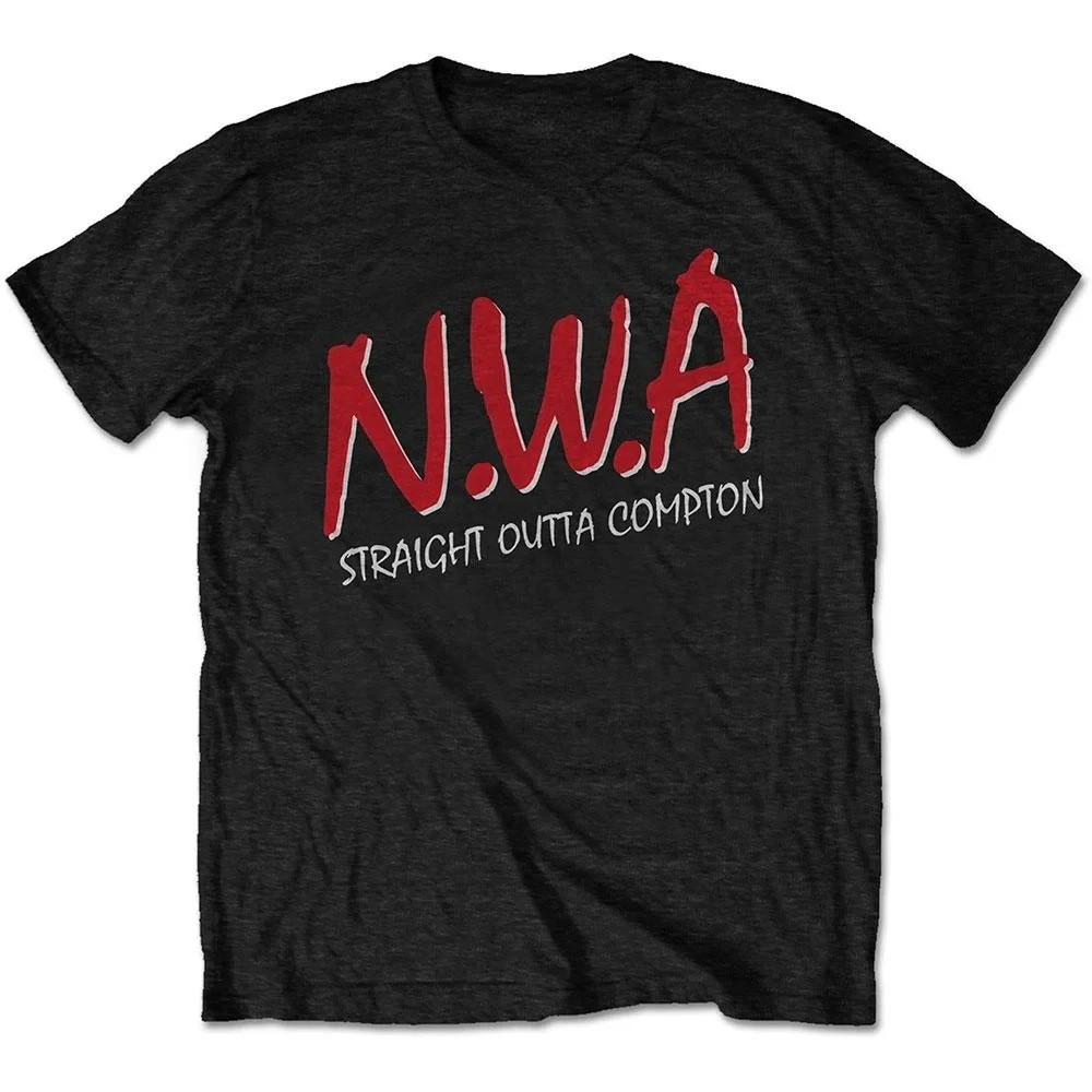 N.W.A Straight Outta Compton bedrucktes Baumwoll-T-Shirt, Gangsta-Rap-Gruppe, Unisex-Kurzarm-T-Shirt