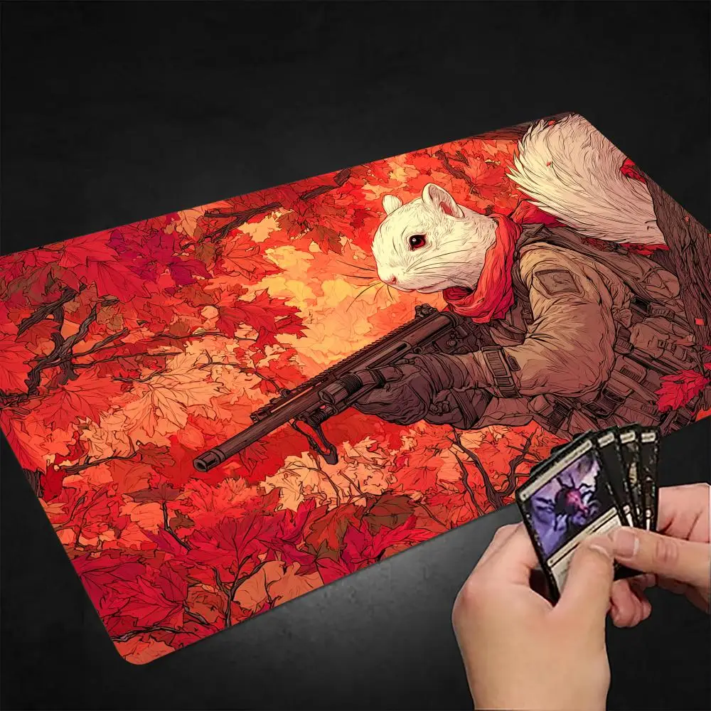 

Игровой коврик Maple Forest and Squirrel MTG для карточных игр Magic: The Gathering с прошитыми краями, нескользящий, прочный, для настольных игр и TCG