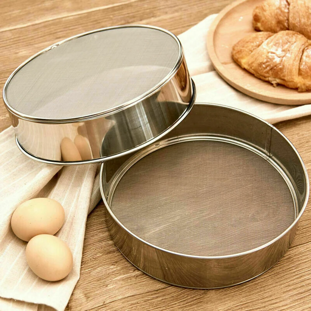 

Baking Tools Flour Sieve 15cm30cm Handheld Round Flour Sieve 40 Mesh Superfine Flour Sieve Pastry Tools Sifting Stainless Steel