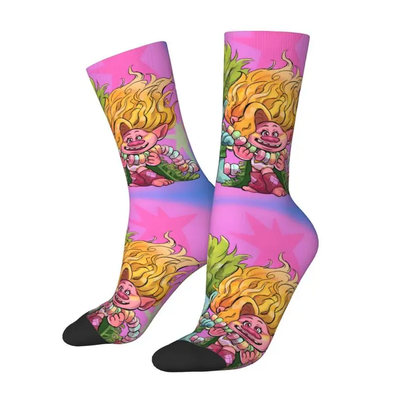 

Custom Trolls Wallpaper Cartoon Dress Socks Men's Women's Warm Funny Novelty Crew Socks