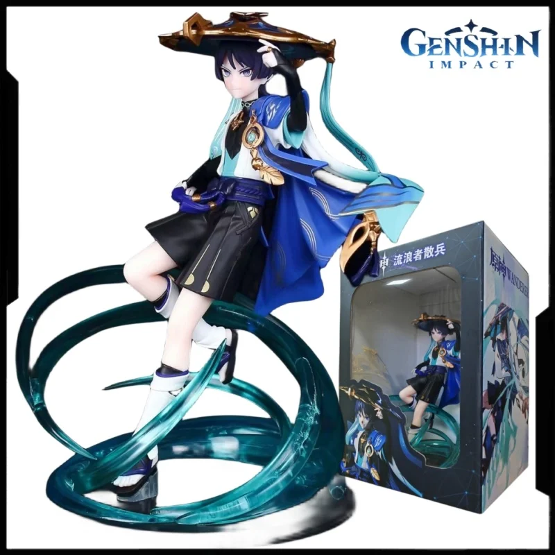 

24cm Genshin Impact Wanderer Anime Figures Gk Action Figurine Pvc Statue Model Doll Decoration Collectible Toys Gifts