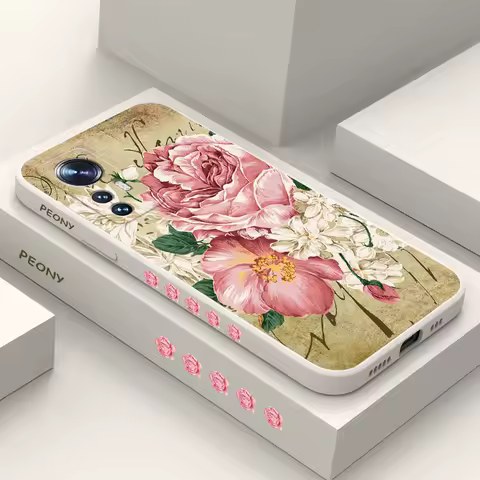 Big Peony Phone Case For Xiaomi Mi 15 14 13 13T 12 11 Ultra 10 11T 10T Pro Lite Poco F5 F4 X4 M4 F3 X3 Pro 4G 5G GT Cover