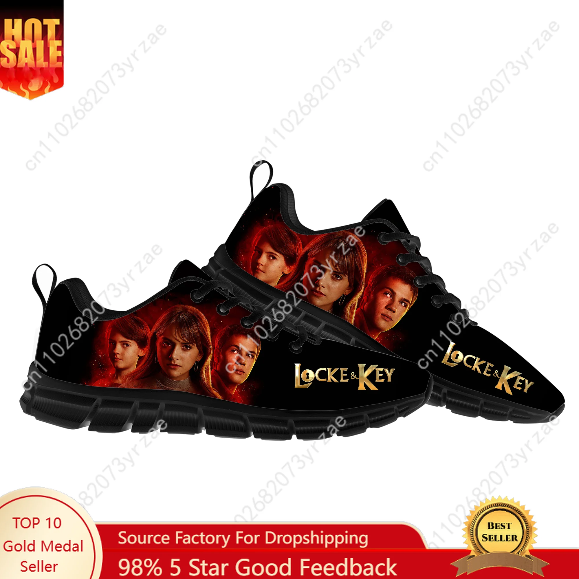 

Locke & Key Lace Mesh Shoes Flat Sneaker Mens Womens Sports Shoe High Quality Personalized Fashion Sports Sneakers Custom Footwe