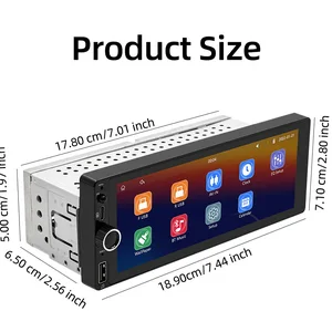 Multimedia Player Car Radio, Touchscreen, Mirror Connection, Stereo, Bluetooth, USB, FM -Kamera, MP5, 1Din, 6,86 10 Hauptverkäufe Renault -Bildschirm - №10