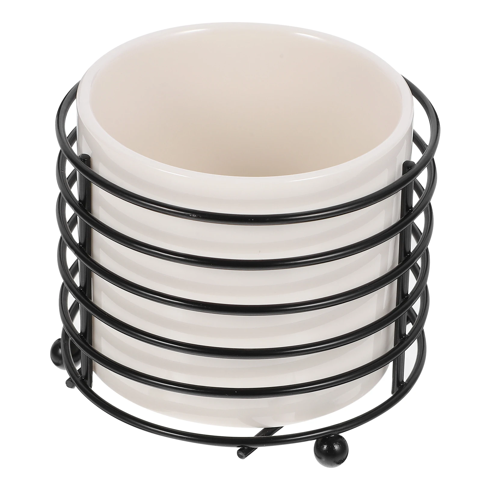 

Pen Holder Jewelry Box Brush for Vanity Round Ceramics. Iron Pencil Organizer Desk Office
