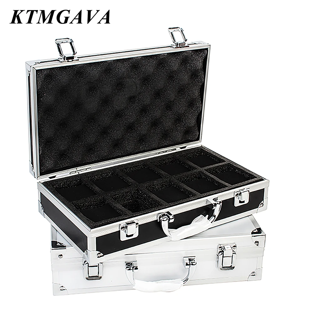 10 Girds Luxury Premium Quality Watch Box Aluminum Alloy Produc Pattern Storage Clock Box Collection Display Gift Boxes