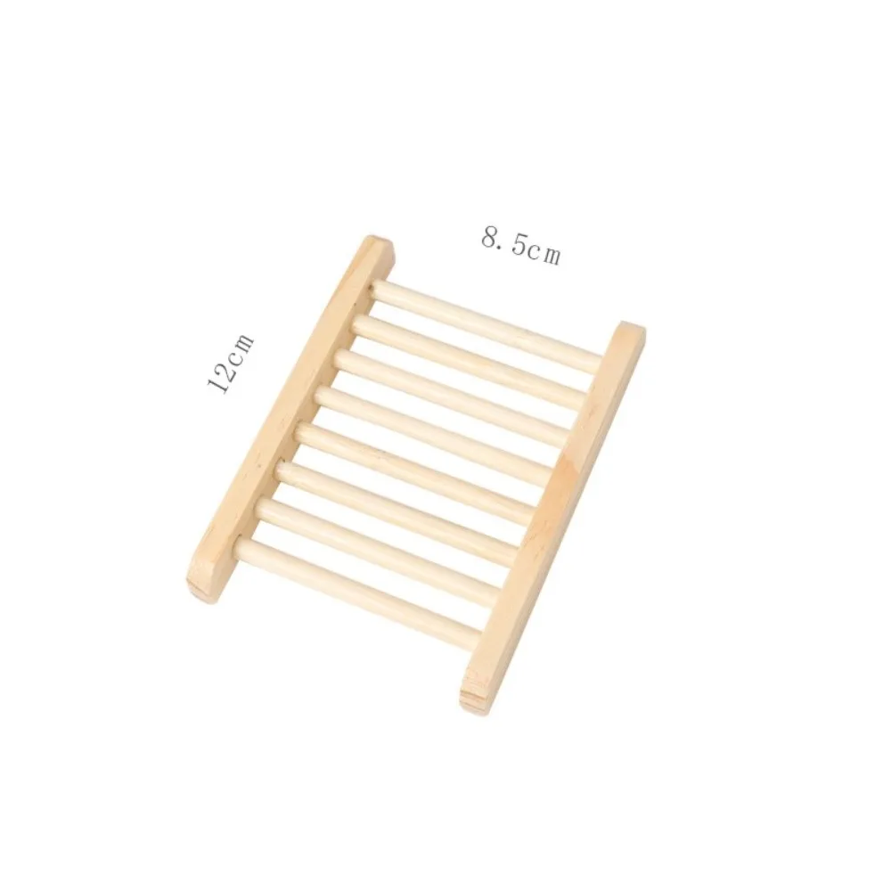 Natural Hollow Slat Wood Soap Dish Two Style Frame Quick Drain Soap Tray Raised Base Soap Rack Shower Room