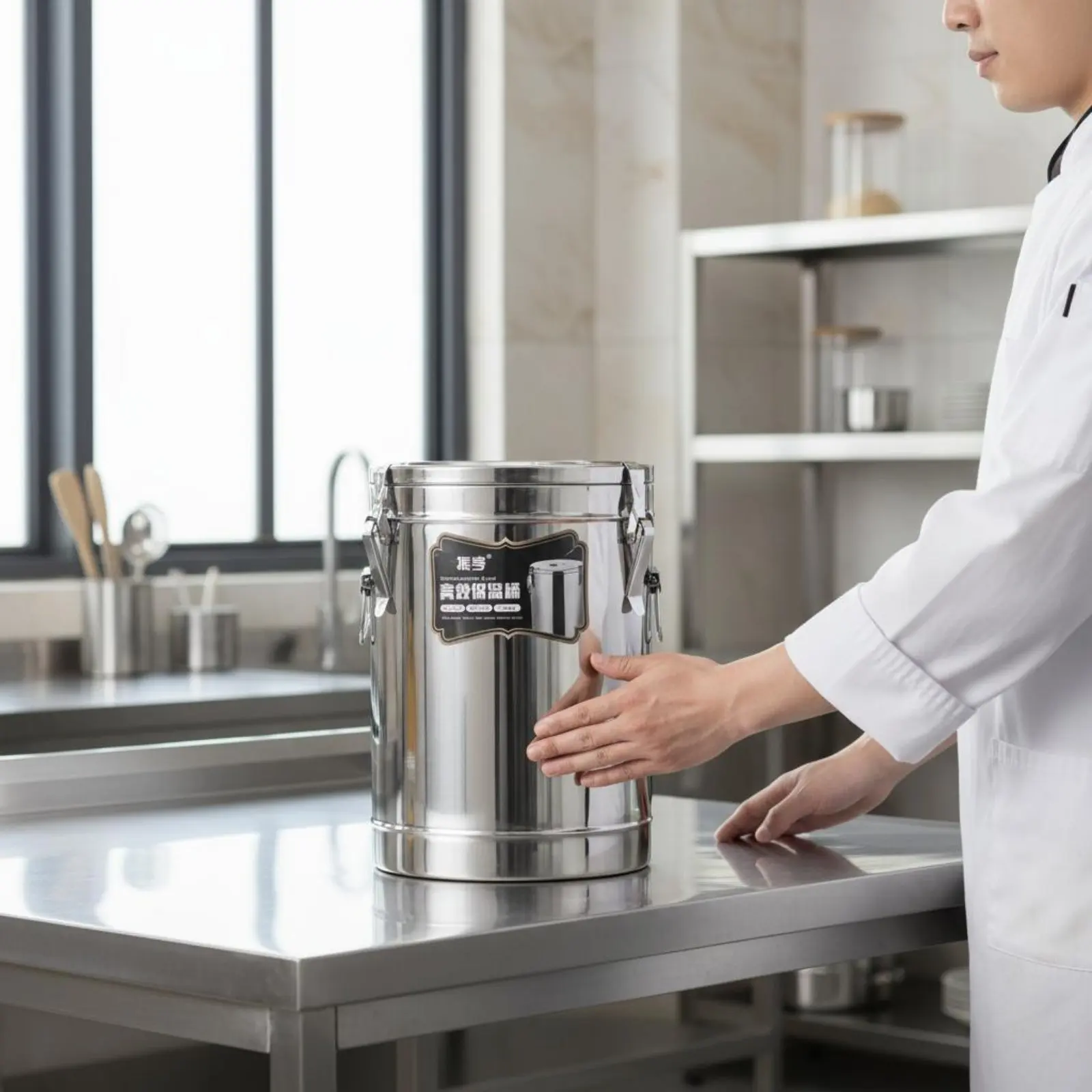 

Large Capacity Insulated Food Container Double Wall Insulation Professional Soup Container Stainless Steel Thermal Jug Easy To