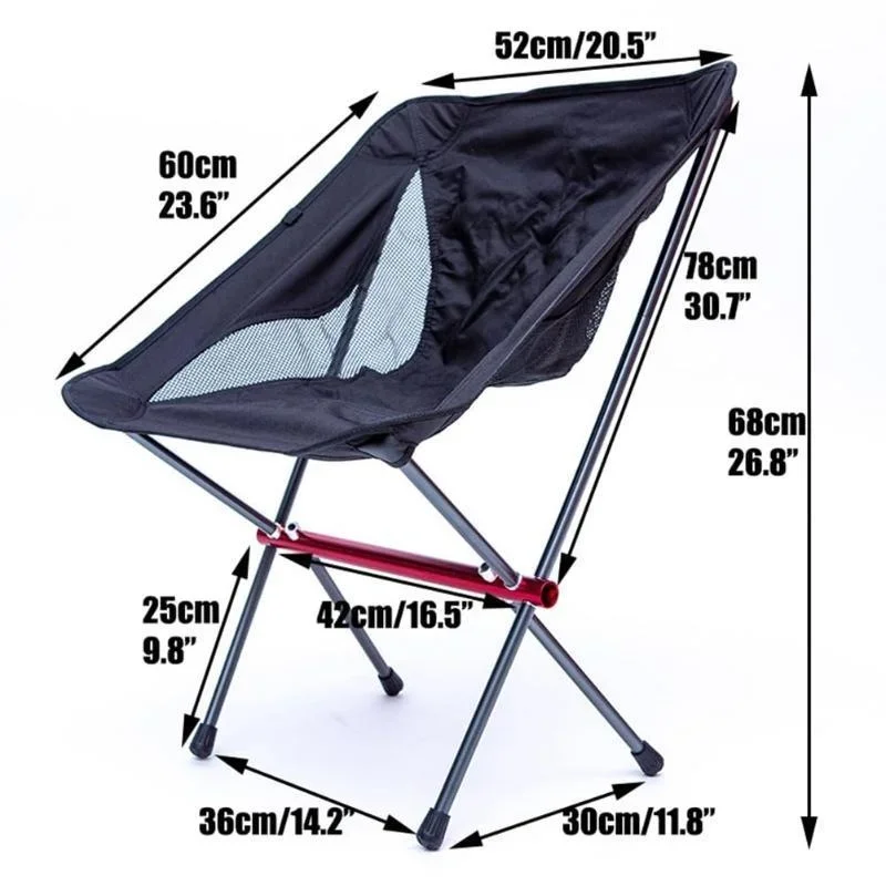 Full-Aluminum Frame Folding Camping Chair Compact and Portable with Carry Bag Outdoor Hiking Fishing Backpacking Folding Chair