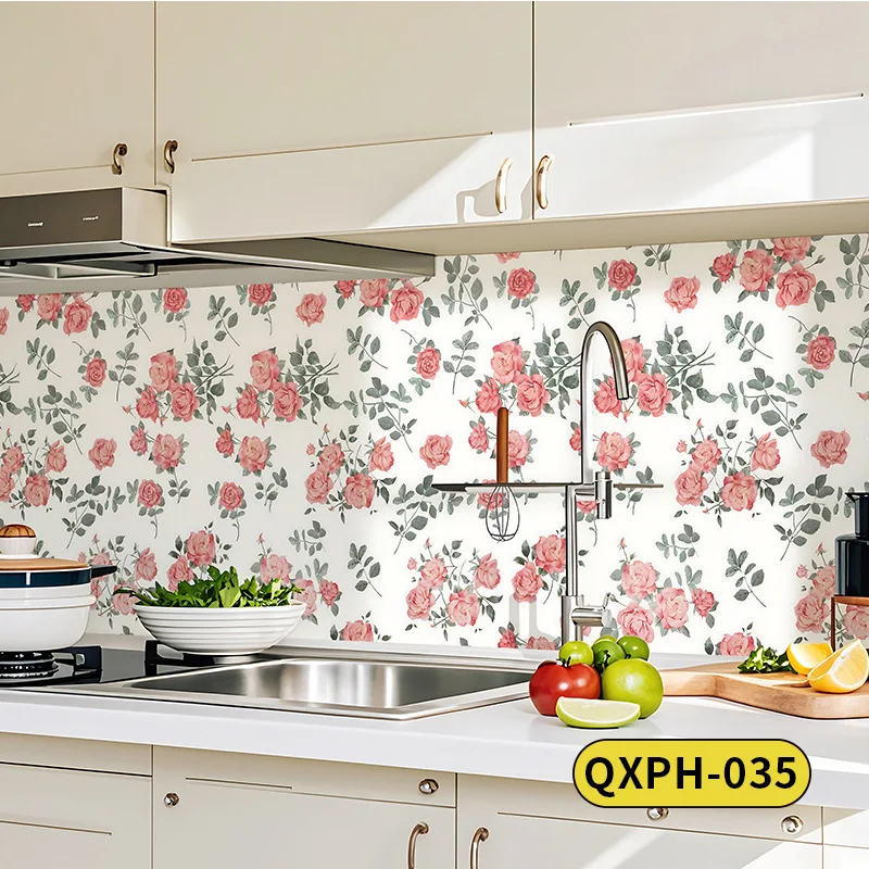 1 Roll French Retro Wallpaper Self-adhesive Thickened Bedroom Wardrobe Furniture Cabinet Tabletop Sticker