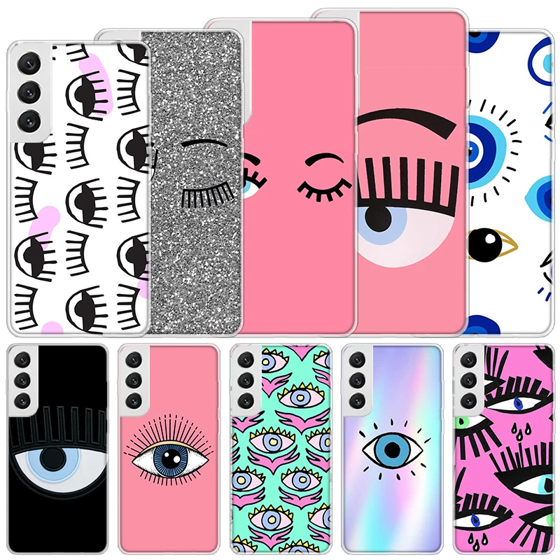 Ferragnies Eyes Chiara Soft Case For Samsung Galaxy S24 S23 S22 S21 Ultra S20 FE S10 Plus Phone Cover S9 S8 + S10E Funda Coque