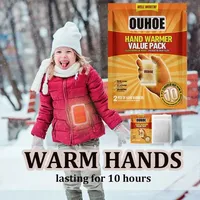 50pcs Disposable Hand Warmer 10 Hours Adhesive Self-Heating Cold-proof Pad Abdomen Body Warming Patch Lasting Warmth Paste Pad