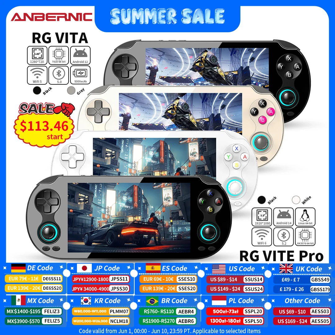 Console de jeu portable Anbernic RG VITA / RG VITA Pro, écran tactile IPS, 5000 mAh, lecteur de jeux vidéo, prend en charge le streaming AI RixelHK