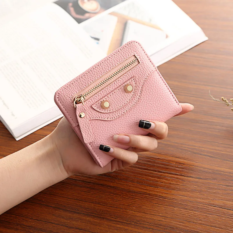 

2025 New Small Wallet Women's Short Thin Soft Wallet Women's Korean Version Folding Credit Card Holders