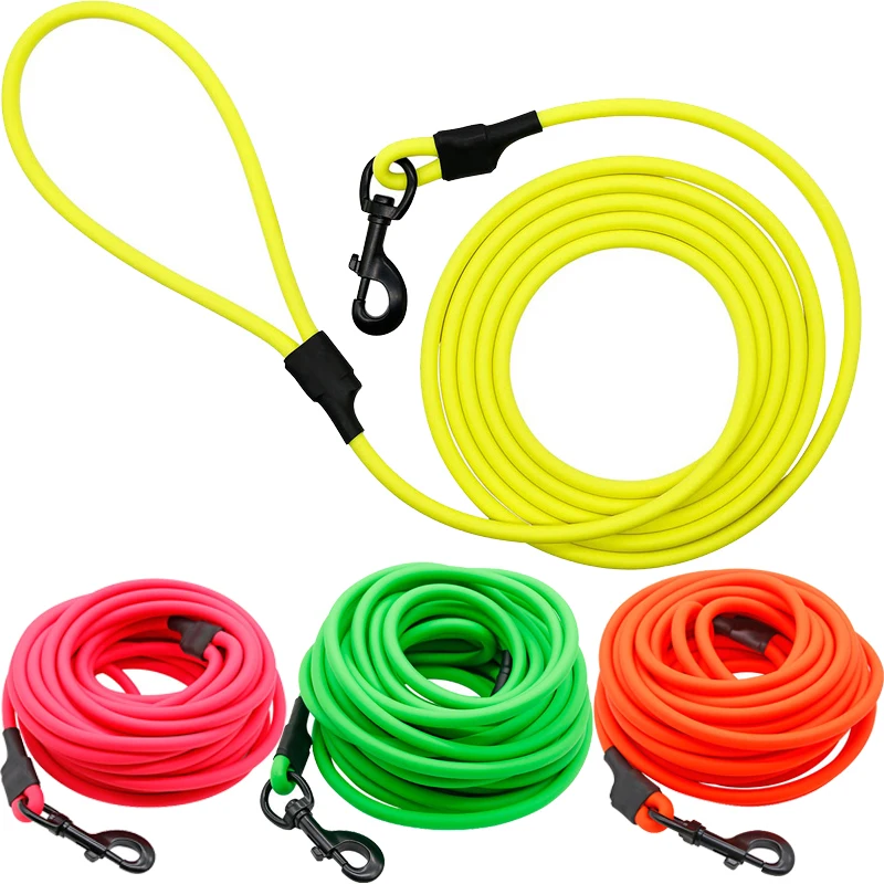 PVC Pet Long Leashes Puppy Cat Dog Candy Color Leash Recall Training Tracking Obedience Long Lead Waterproof Rope 5 /10 meter