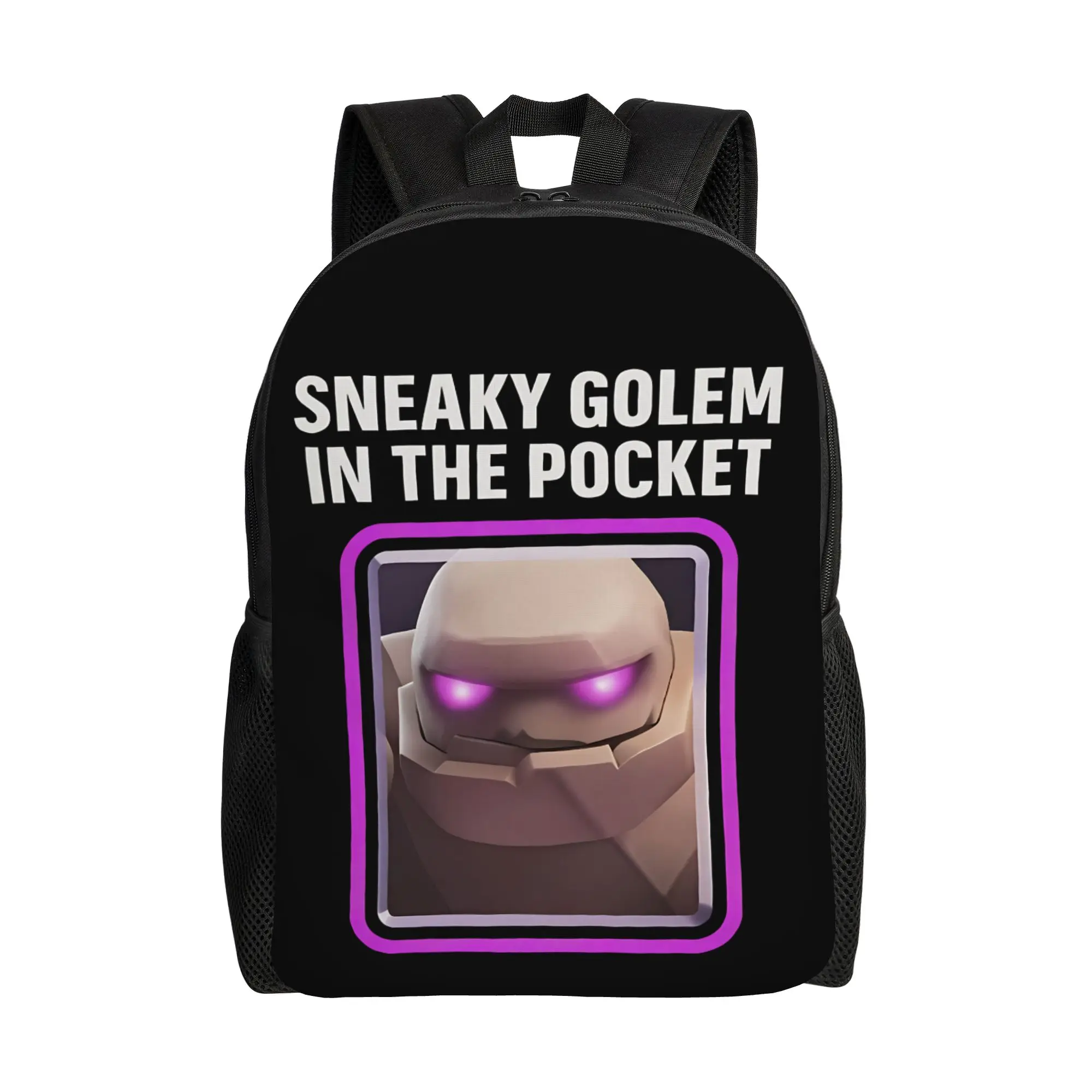 mochila-esportiva-teenage-backpack-sneaky-golem-in-the-pocket-clashes-royaleds-para-escola-caminhada-viagem-dia-a-dia-com-compartimento-para-laptop-e-alca-de-ombro