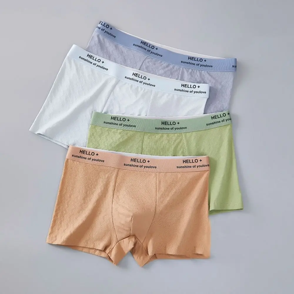 

3PCS Plus Size Men's Coton Boxer Briefs Spiricle Seamless Letter Printed Panties Mid Waist Elastic Underwear for Man Gifts