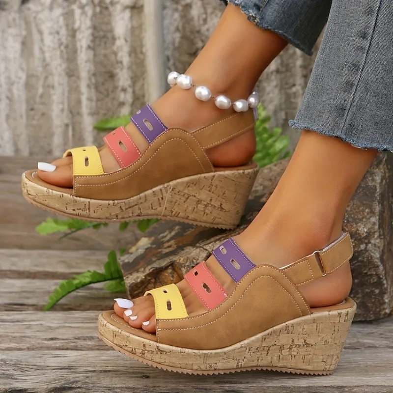 Sandalias envolventes transpirables para Mujer, Zapatos planos con cordones, Color a juego, novedad De verano, 2024