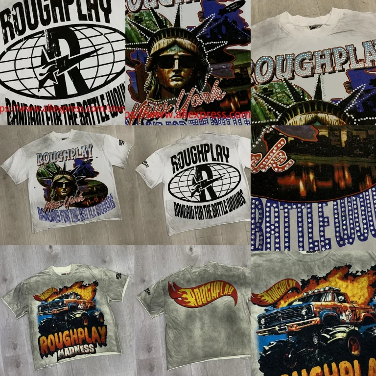 Streetwear Brand Niche - Camisetas ROUGH PLAY de Estilo Retrô