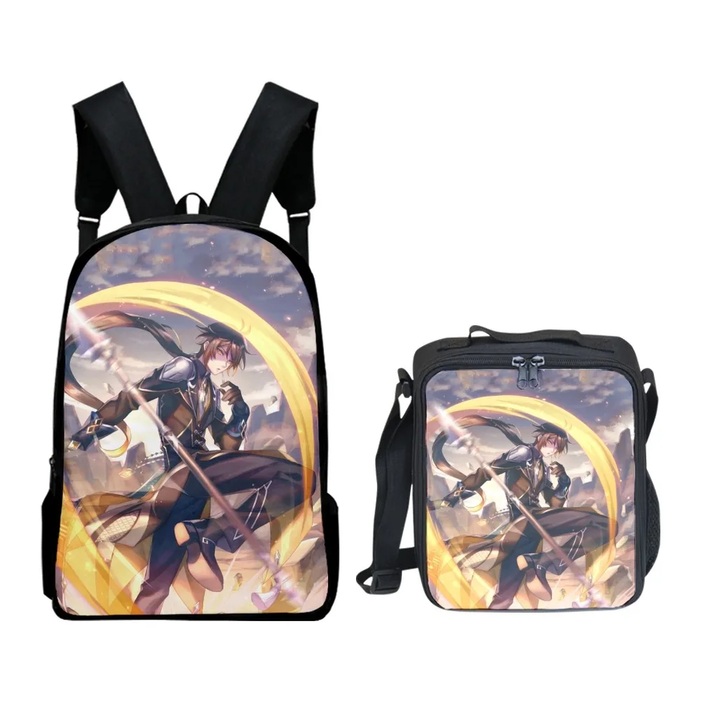 

Hip Hop Popular Anime Game Genshin Impact 3D Print 2pcs/Set pupil School Bags Laptop Daypack Backpack Lunch bag