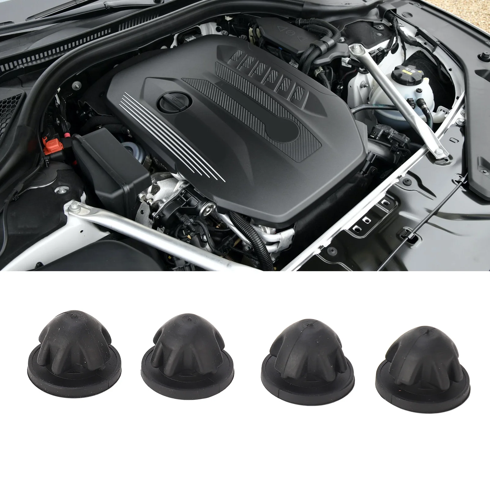 4Pcs Engine Cover Mount Bush Bump Stop 11127614138 For 1 Series 2 Series 3 Series 4 Series 5 Series