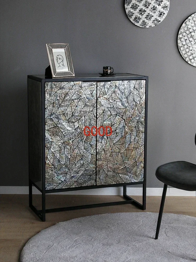 ~Original Imported Shell Entrance Cabinet Home Living Room Decorative Locker Corridor Wall Colorful Fritillary Sideboard Cabinet