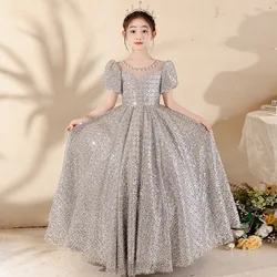 Girls' dress high-end host catwalk piano dress Flower child wedding Little girl birthday party Princess dress high order