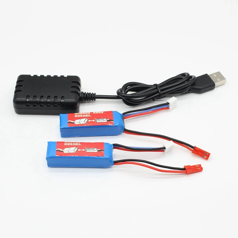 Batteria 2Pcs 7.4V 400Mah con cavo USB per Wltoys K969,K989,284161,284131,284010 parti di aggiornamento per auto RC