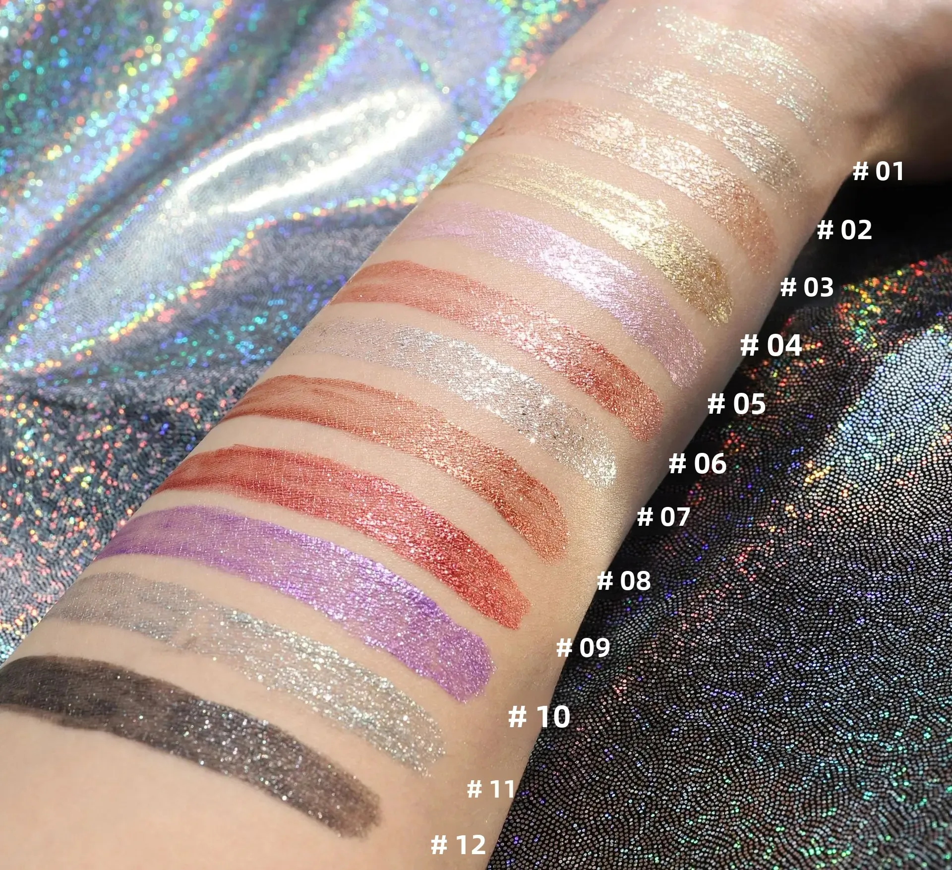 Handaiyan Kleurrijke Parelmoer Shimmer Vloeibare Oogschaduw - Langdurige Sparkly Eye Glitter voor toneelvoorstellingen