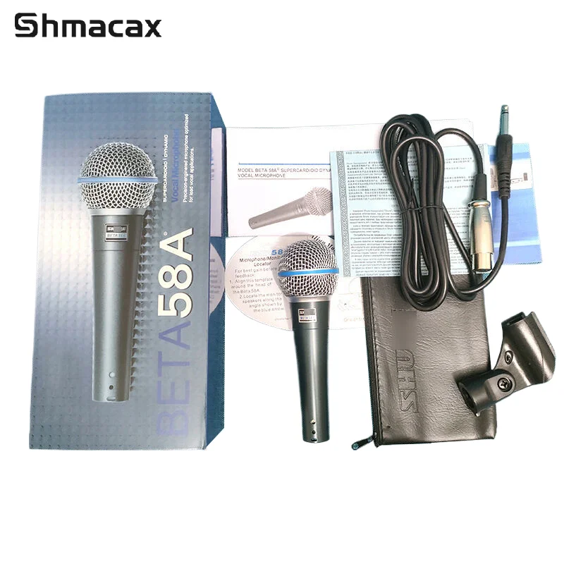 BETA 58A Supercardioid Dynamic Microphone For Stage Singing Professional Wired Microphone For Karaoke BBOX Recording Vocal