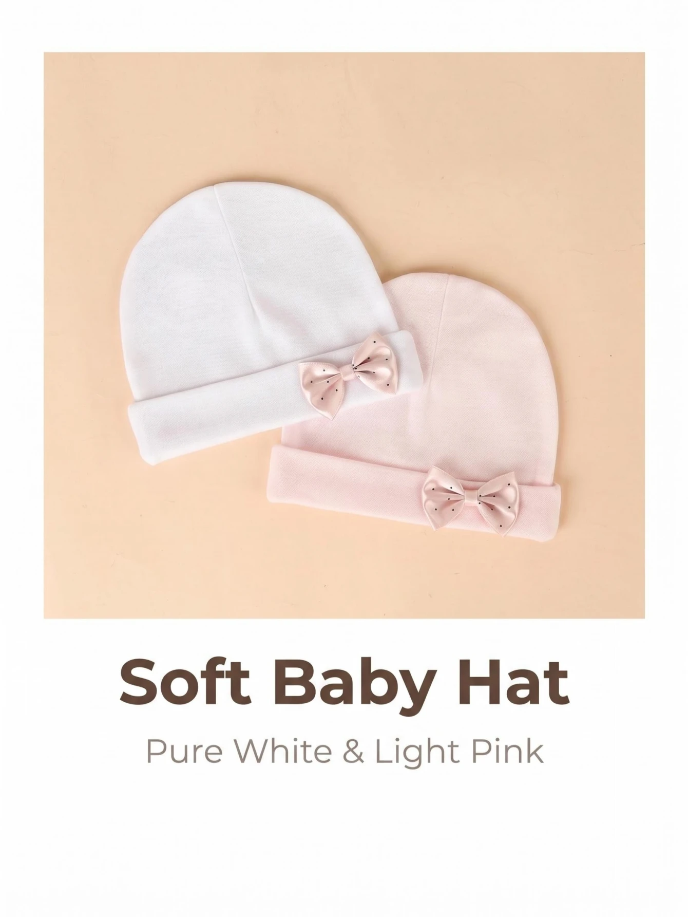 2er-Pack Niedliche Baumwollmützen mit Polka Dots und Schleife für Babymädchen, geeignet zum Schlafen, für Zuhause und den Außenbereich in allen Jahreszeiten – Detail 4