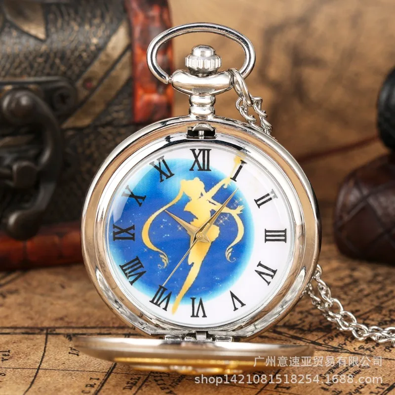 Heiße Anime Sailor Moon Niedliche Muster-Taschenuhr Cartoon-Charakter Kreativität Exquisite Taschenuhr Mädchen Geburtstagsgeschenk – Detail 3