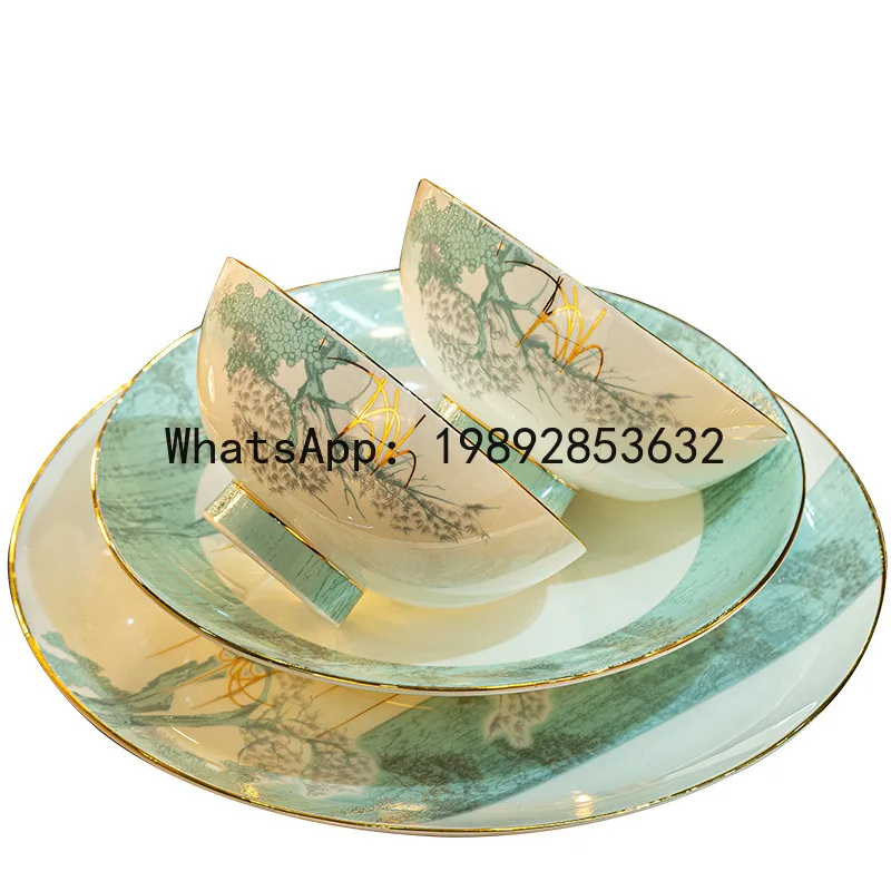 

XL Ceramic Bowl, Plate, and Chopstick Set - Complete Luxury Gift Box with Porcelain Bowl