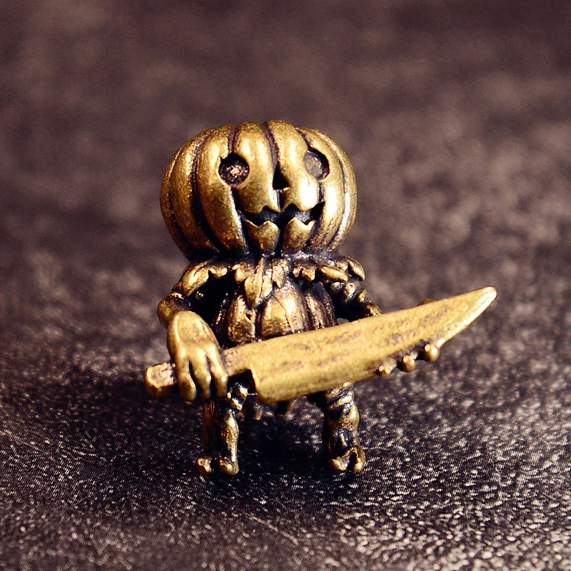 

Bronze Halloween Pumpkin Soldier Pendant Umbrella Cord Drop White Bronze Bag Charm EDC Tail Accessory