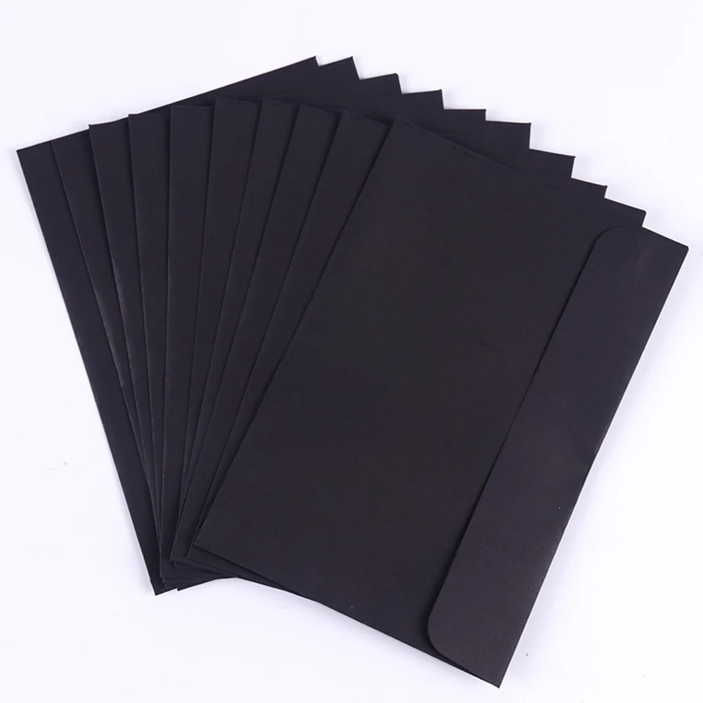 

Simplicity Blank Black Red Kraft Paper Invitation European Style Envelopes Paper Envelopes Letter Supplies Gift Card Envelope