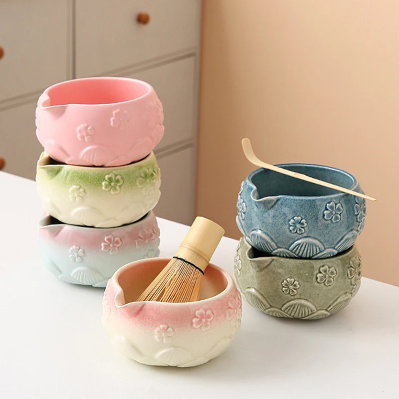 Matcha Bowl With Matcha Whisk Set Japanese Matcha Tea Set Matcha Making Kit Tranditional Song Dynasty Tea Ceremony Accessories