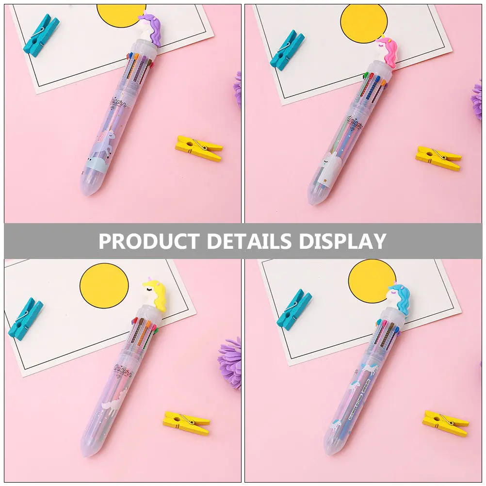 

4Pcs Multicolored Ballpoint Pens Plastic Material Smooth Writing Cartoon Design for Scrapbooking Journals Craft Cards