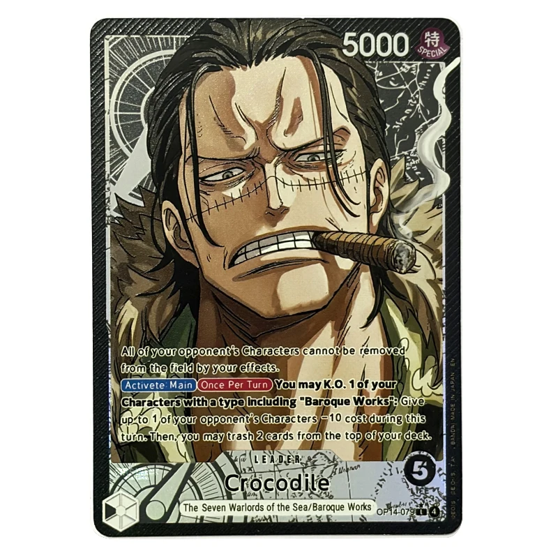 ONE PIECE OPCG Rob Lucci Homemade English Anime Collection Card New Crocodile Rocks D. Xebec High Definition Card DIY Toys Gift view 3