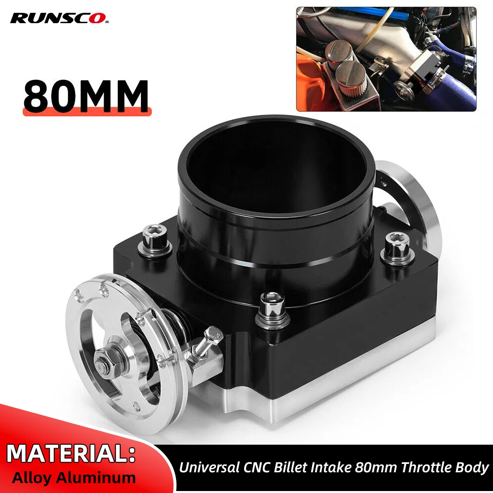 

UNIVERSAL THROTTLE BODY 80MM THROTTLE BODY PERFORMANCE INTAKE MANIFOLD BILLET ALUMINUM HIGH FLOW