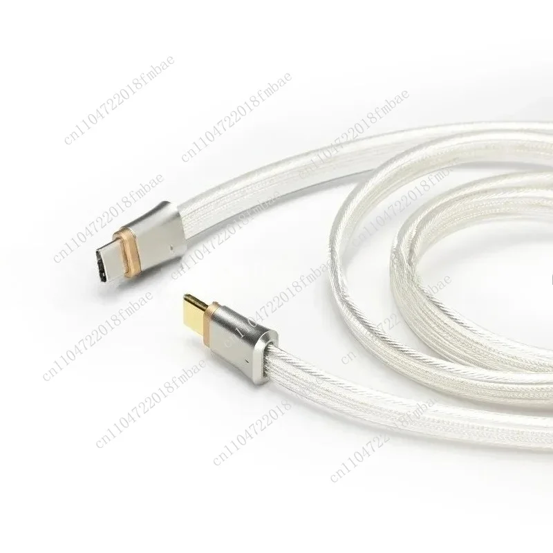 Four-Wire Parallel Design, 10/25/45cm,TC19CC  Flagship Pure Silver USB-C To USB-C OTG Digital Signal Cable