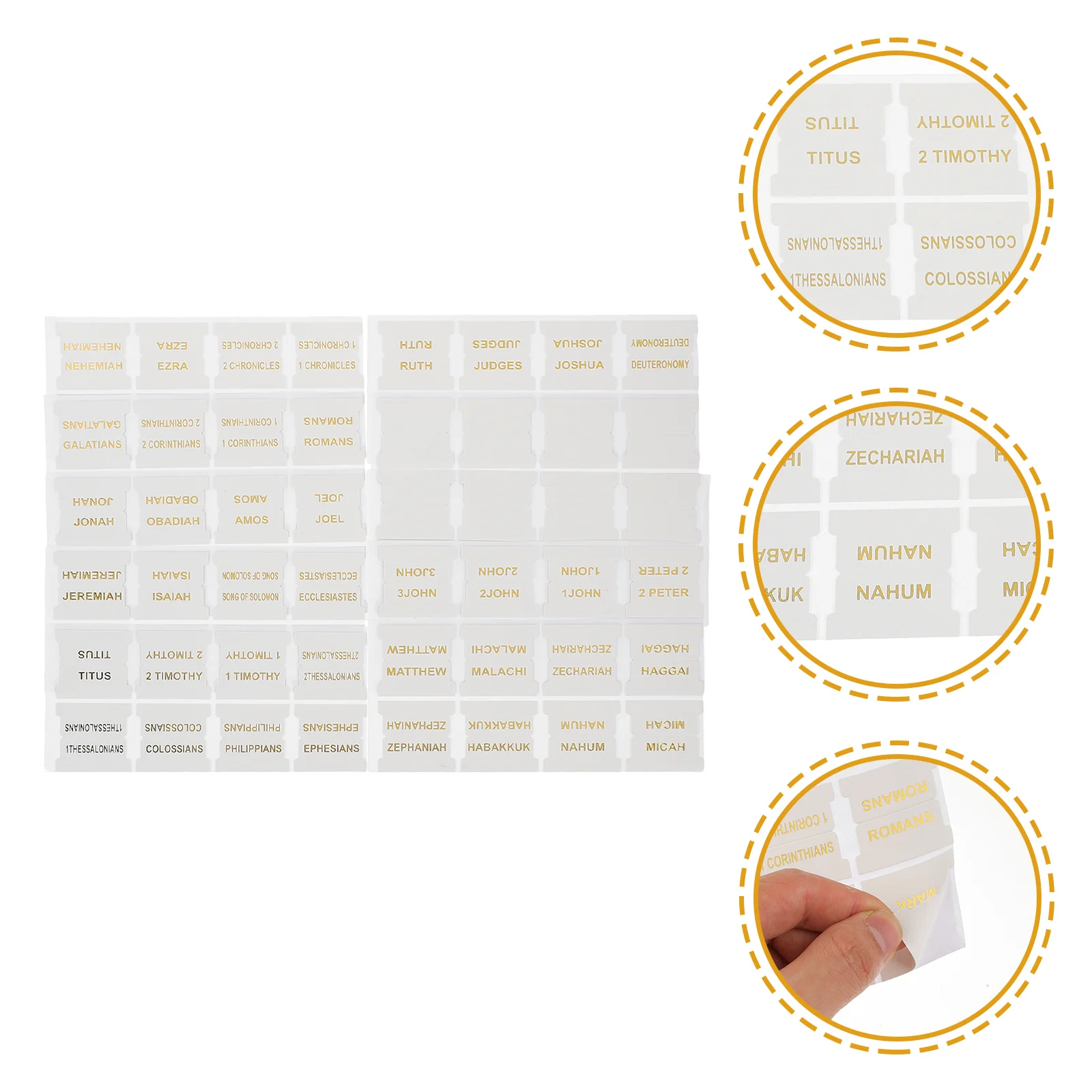 

10 Sheets Bible Kit Index Tags Tabs for Sturdy Neutral White Book Study