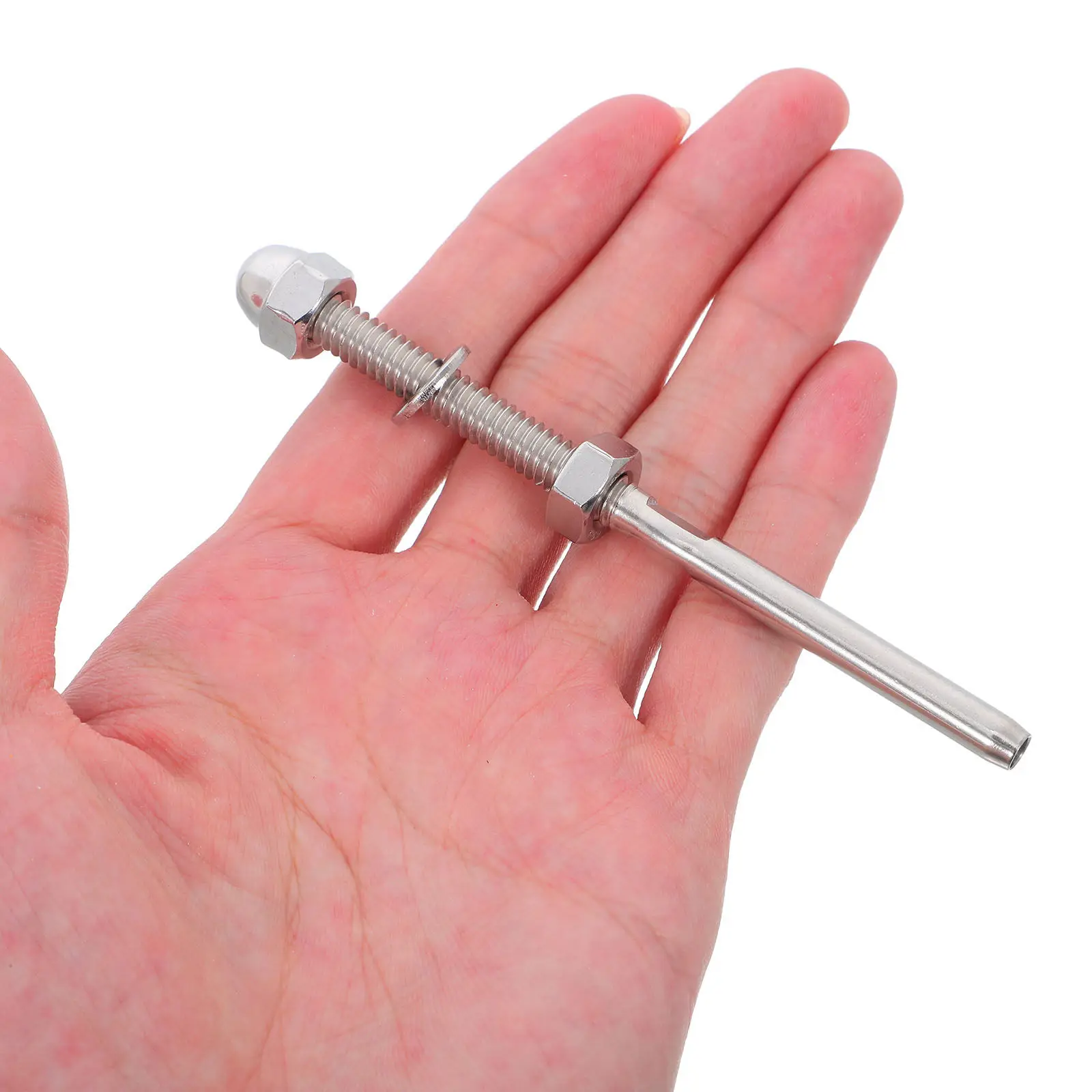 8Pcs Stair Cable End Fittings Stainless Steel Easy Install Straight Connector for Deck Balcony Wire Railing Hardware
