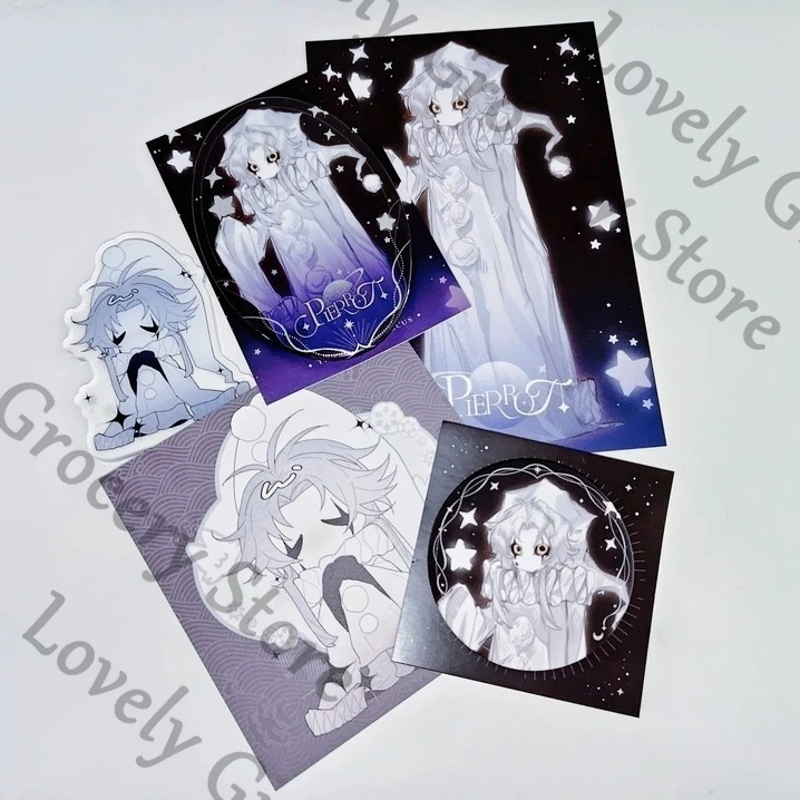

Anime The Freak Circus Pierrot Cosplay Cartoon Badge Lesser Calorie Emblem Postcard Brooch Pendants Accessories Widget Fans Gift