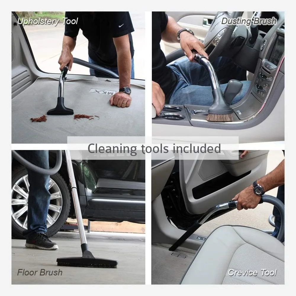 壁掛け式ガレージ掃除機システム（50フィートホースとアクセサリー付き、車の清掃用）- GV50PROモデル